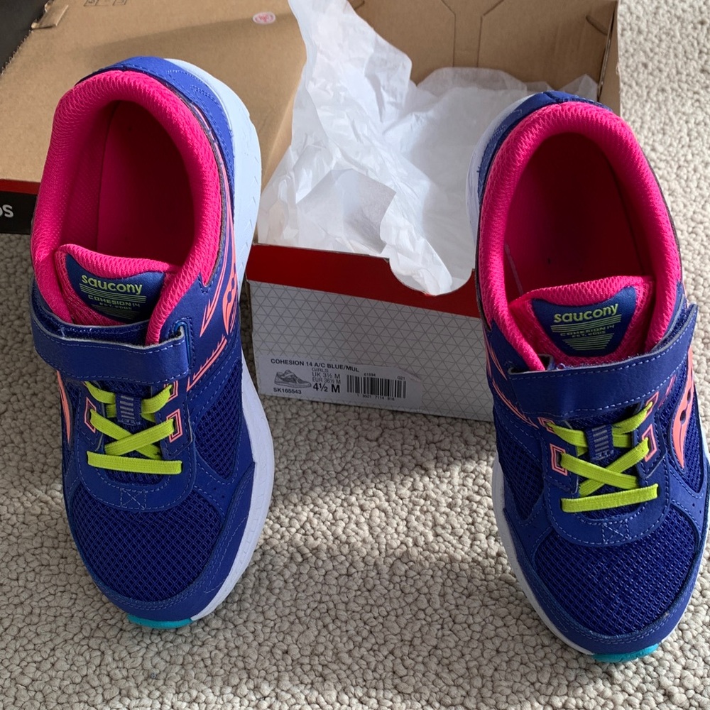 Saucony Kids' Vibrant Blue and Pink Sneakers